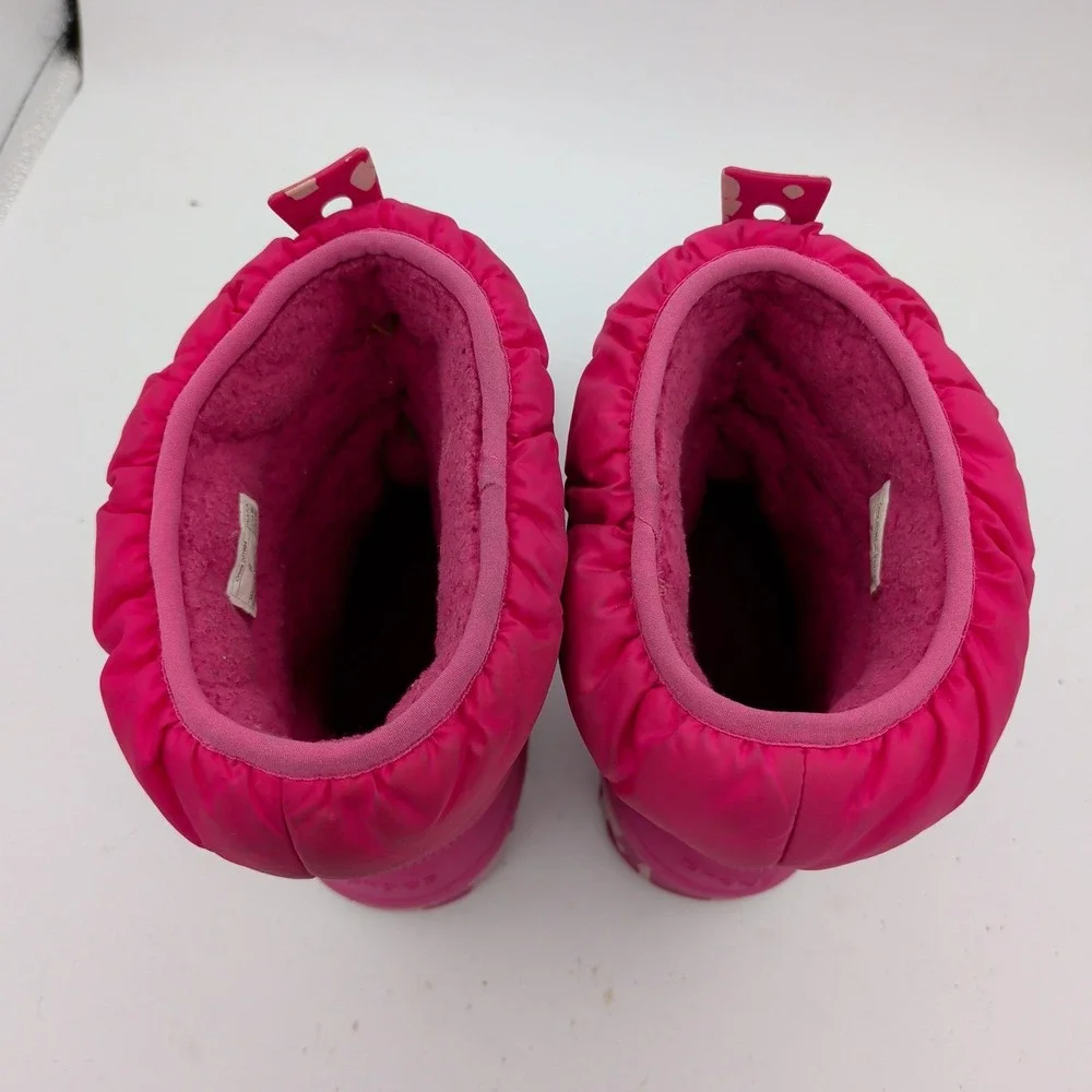 Crocs Kids Neo Puff Shorty Boot Electric Pink Puffer Snow Boots 207684 Size J2